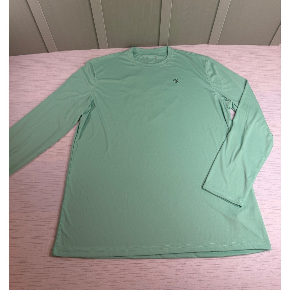 Reel Life Mens XL Long Sleeve Fishing Sun Shirt Turquoise Graphic CUV01-8155-475